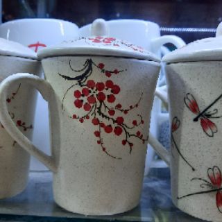 Cốc sứ có nắp men sáo