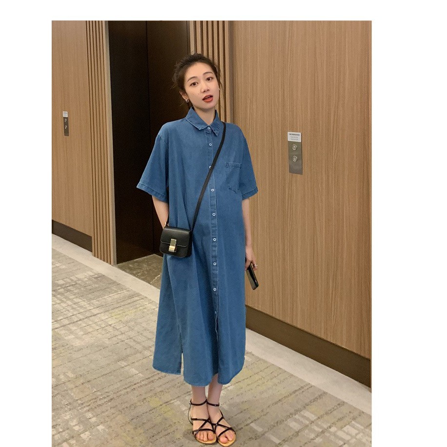 Váy Bầu Đầm Bầu Bò Demin A2218