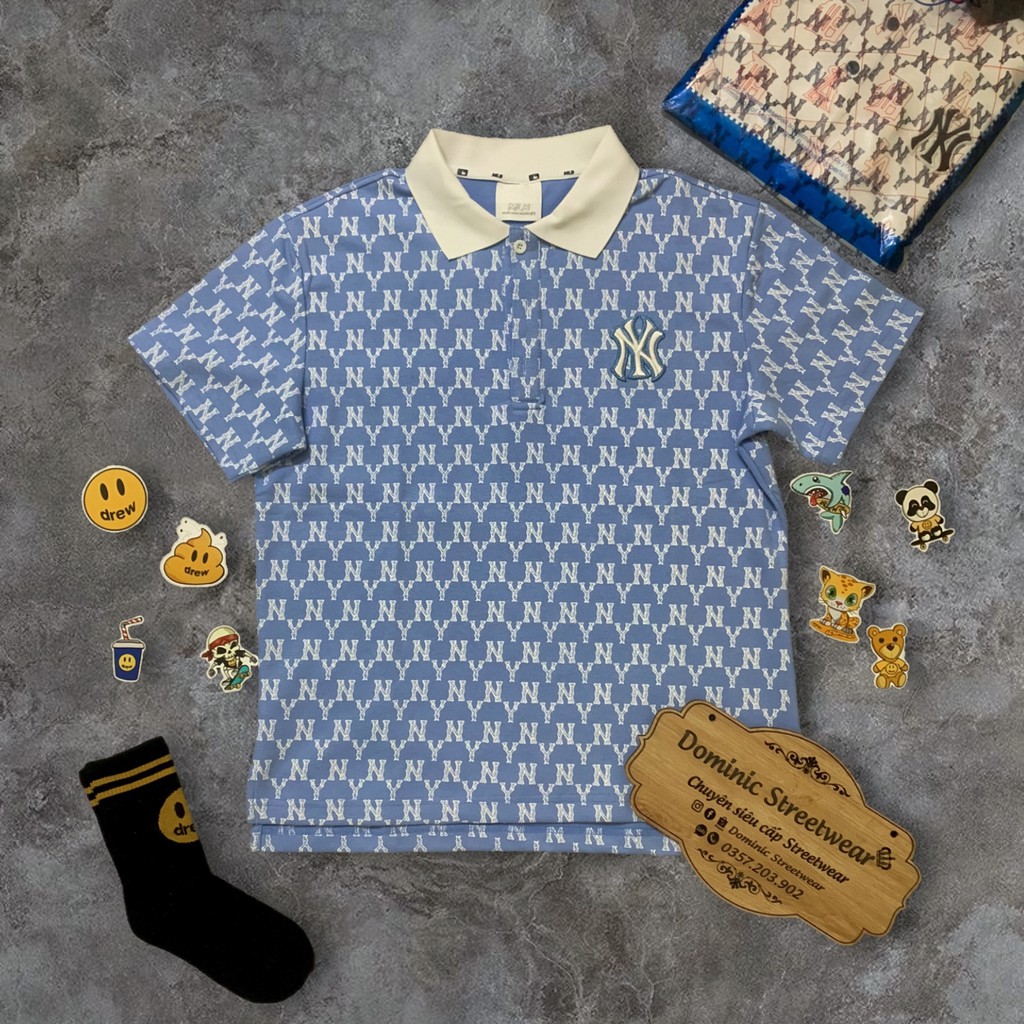 Áo Polo NY monogram cao cấp 2021 - Áo thun NY mono có cổ bẻ | BigBuy360 - bigbuy360.vn