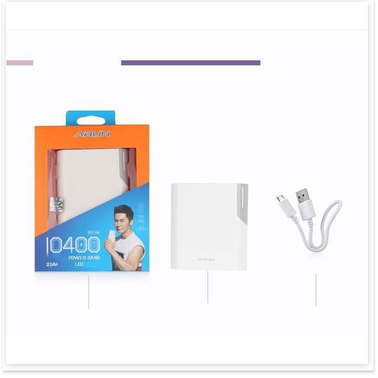 Sạc dự phòng 10400mah 🤗MiễnShip🤗 Sạc dự phòng 10400mah cổng usb kép tích hợp chế độ tự ngắt khi pin đầy