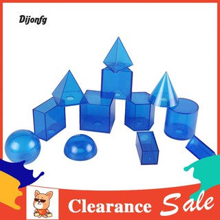 Bộ 12 đồ chơi mô hình khối hình học 3D trong suốt cho bé