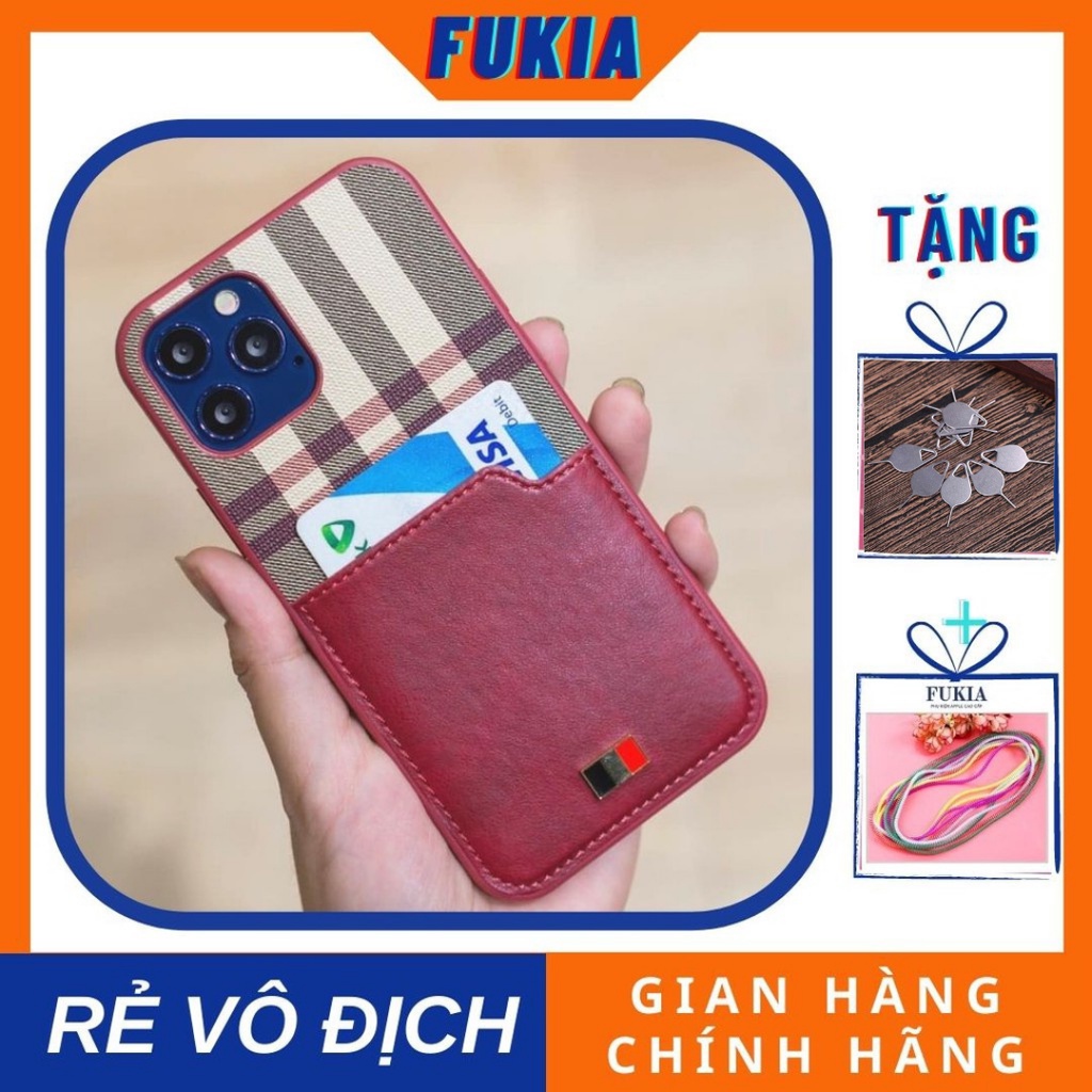 Ốp hoạ tiết kẻ sọc caro khe thẻ cao cấp dành cho iphone 14/14plus/14pro/14promax/13/13pro/13promax/12/12pro/12 promax