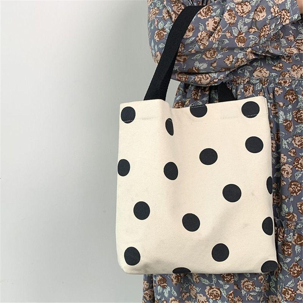 Túi Xách Vải Canvas Dáng Vuông Nhỏ Kiểu Hàn Quốc Dễ Thương Cho Nữ