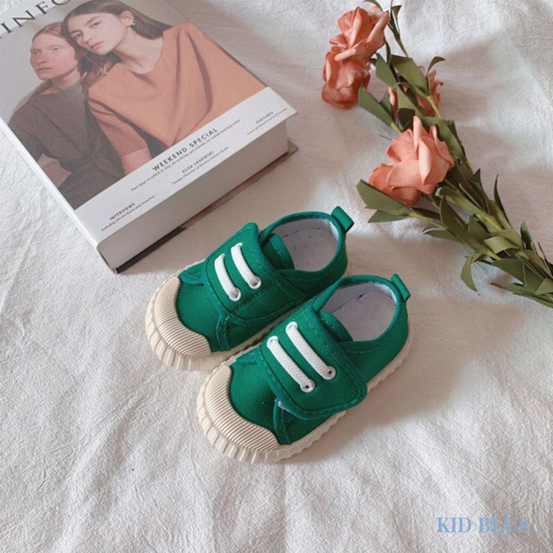 Giày Thể Thao Canvas Mềm Đế Bằng Phong Cách Hàn Quốc Cho Bé
