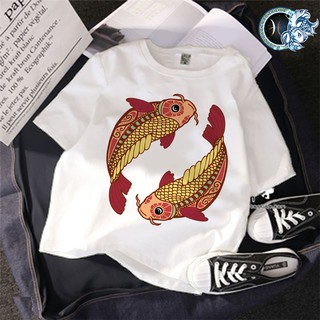 Áo thun Cotton Unisex - Cung Hoàng Đạo - Cung song Ngư - Biểu tượng song ngư cá chép
