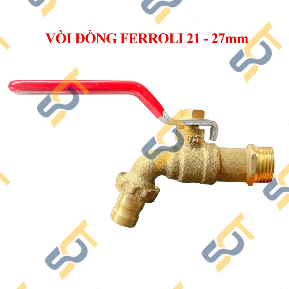 Vòi đồng xả nước DN15 1/2 FERROLI chất lượng cao lắp đặt chậu rửa nhà bếp