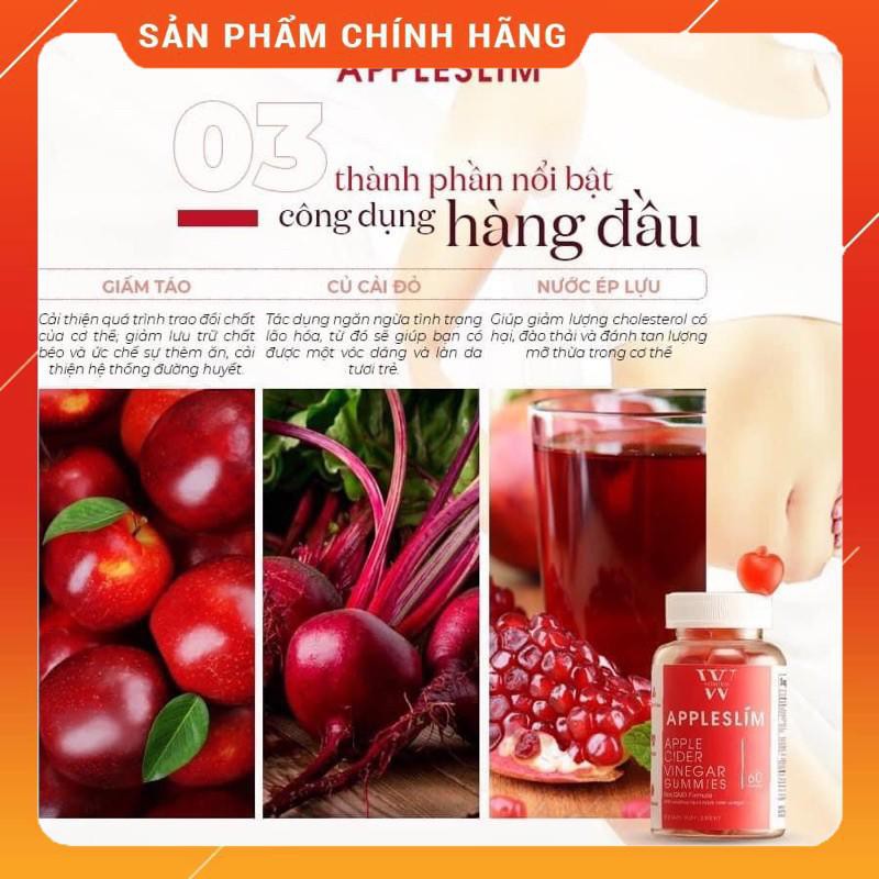 Kẹo giấm táo Appleslim hỗ trợ giữ dáng, đẹp da chính hãng