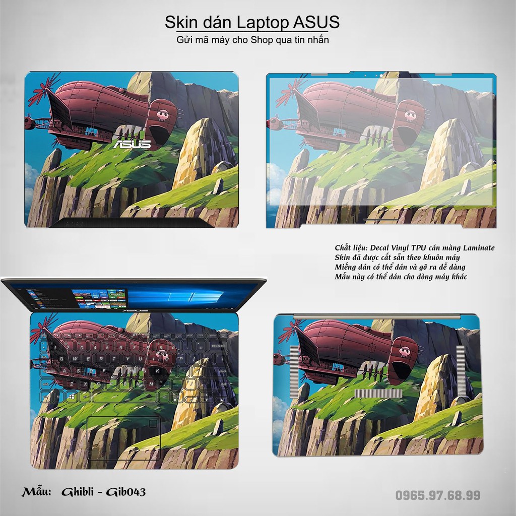 Skin dán Laptop Asus in hình Ghibli film (inbox mã máy cho Shop)