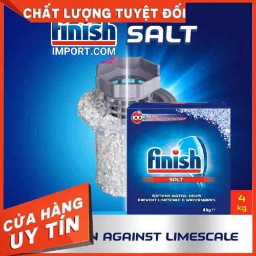 [CHÍNH HÃNG] Hộp 4,0kg muối rửa chén Finish Salt (2 GÓI 2KG/HỘP) - (Hỗ trợ làm mềm nước khoan nước của máy rửa chén)