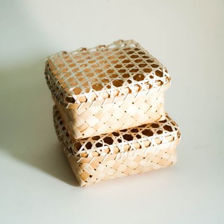 Hộp vuông đựng quà mây tre đan thủ công