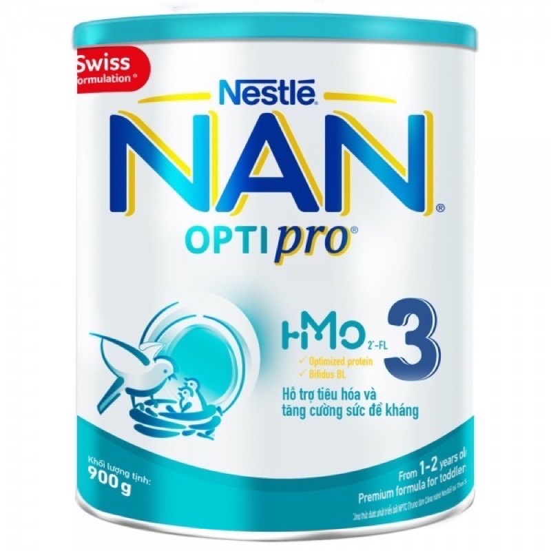 sữa bột nan optipro Hmo số 3-900g và số 3-1,7kg cho hệ tiêu hoá tốt