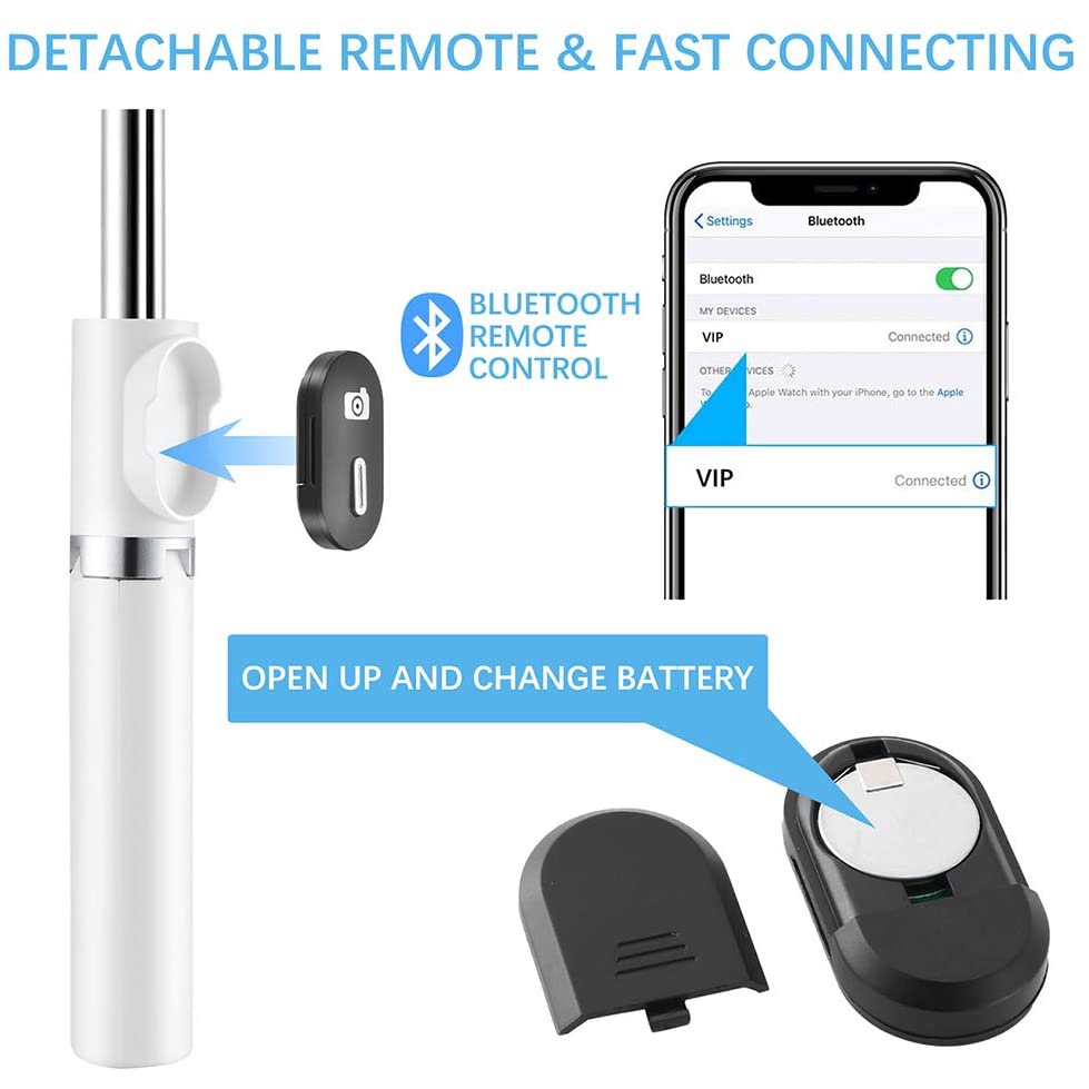 Gậy Tự Sướng Bluetooth 2021 Có Thể Tháo Rời Cho Iphone 12 / 11 / 10 / Xr / X / Pro Và Android | BigBuy360 - bigbuy360.vn