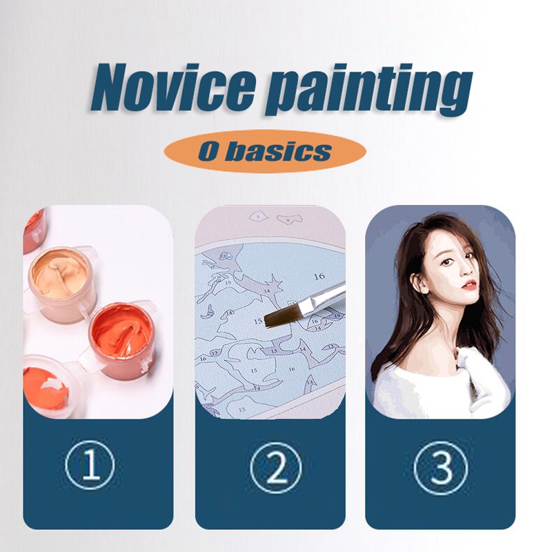 Bộ tranh sơn dầu Hamlet tô màu theo số hình mèo dễ thương trang trí nhà cửa cỡ 40*50cm DIY