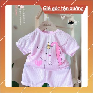 Quần áo trẻ em,đồ bộ em bé - BỘ COTTON GIẤY CỘC TAY CHO BÉ 3-12 KG, GIAO MẪU NGẪU NHIÊN