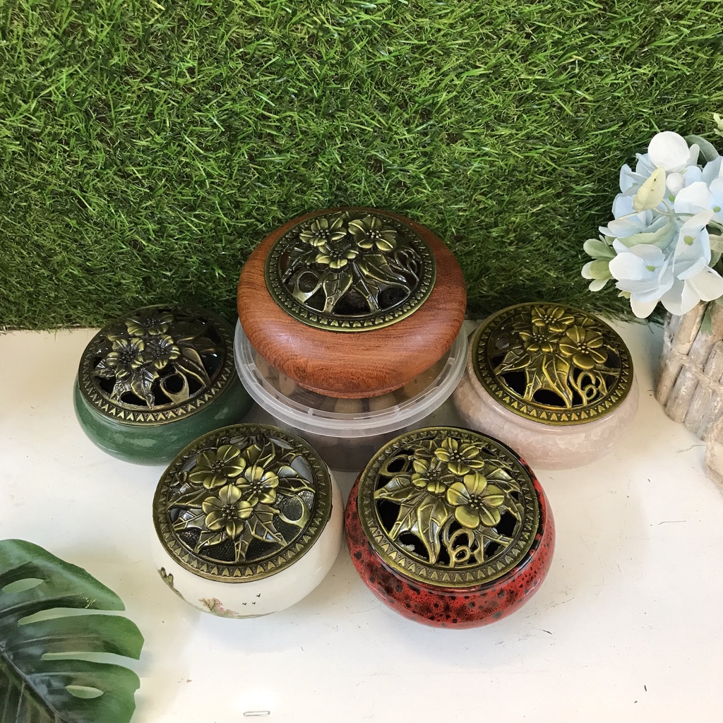 Nụ trầm hương cao cấp hương gỗ ngọc am không hóa chất, kèm lư xông trầm