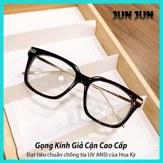 Kính cận không độ gọng kim loại mảnh cao cấp JJ5510 - Gọng kính giả cận Hàn Quốc - Tặng kèm túi đựng kính + Khăn lau
