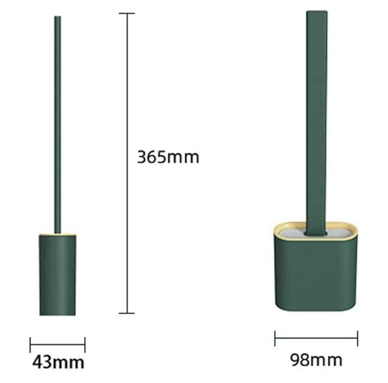 Silicone Bàn Chải Vệ Sinh Toilet Cán Dài Linh Hoạt Bằng Silicon Chống Trượt Kèm Giá Đỡ Nhựa Tiện Dụng