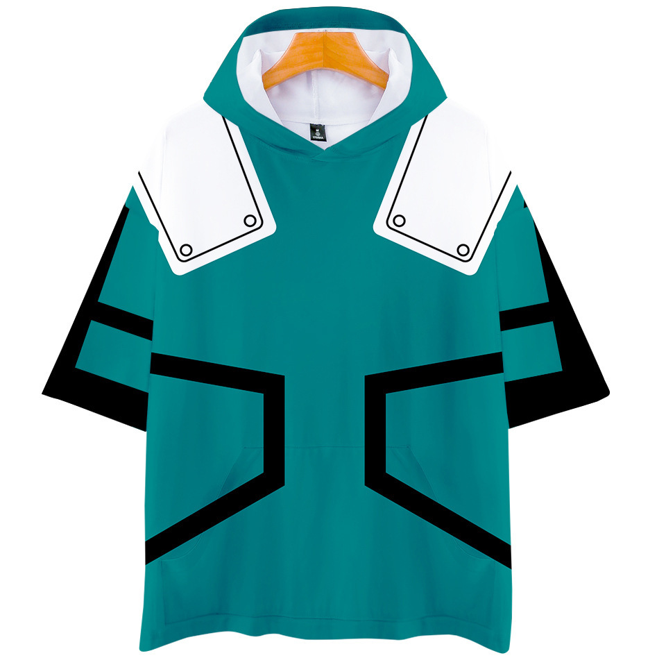 Áo Khoác Hoodie Tay Ngắn In Hình Anime My Hero Academia Izuku Shoto Katsuki Plus size Cho Halloween