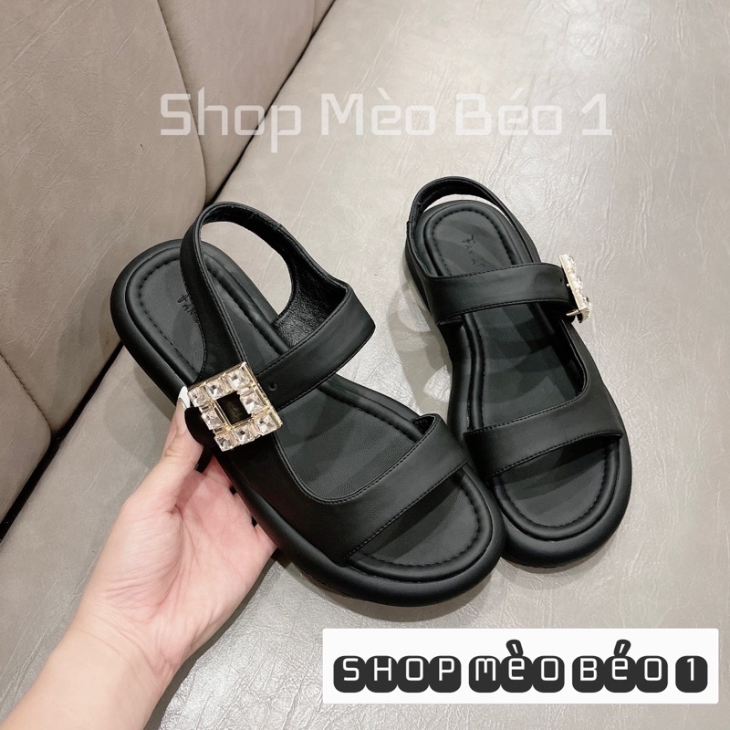 Sandal quai ngang tag đá vuông fullbox hàng quảng châu cao cấp