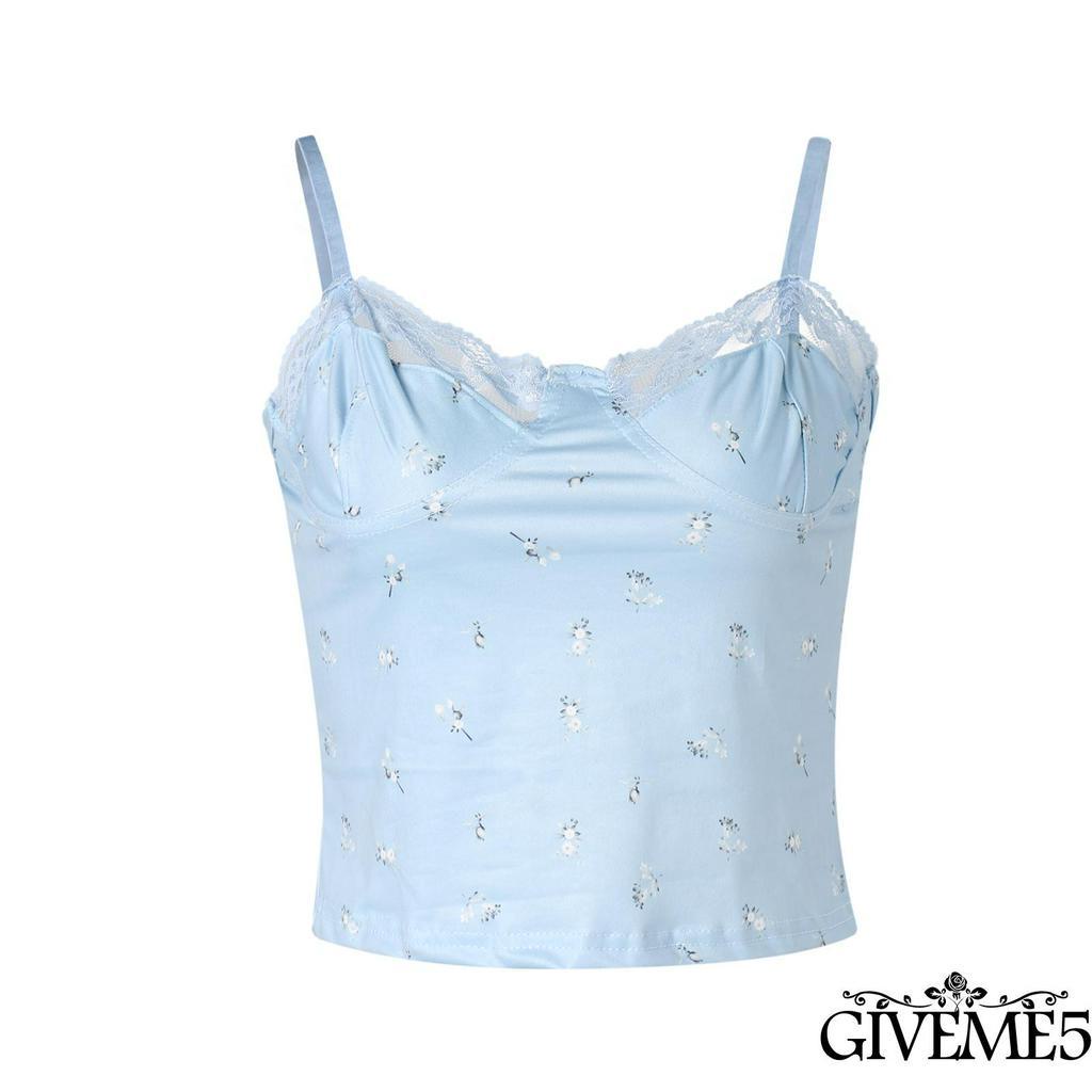 Áo lửng hai dây cổ tim in họa tiết hoa quyến rũ dành cho nữ