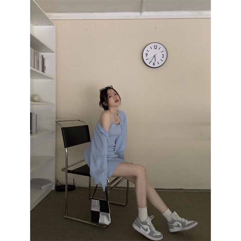 Sét váy len body kemd áo khoác ngoài dáng ôm sexy chất mềm mịn