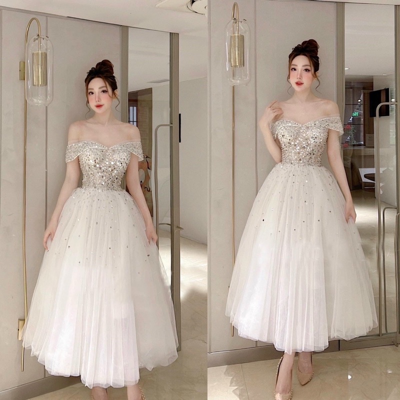 Đầm xoè công chúa lưới kết kim sa treo tròn TRIPBLE T DRESS - size S/M/L - MS216Y