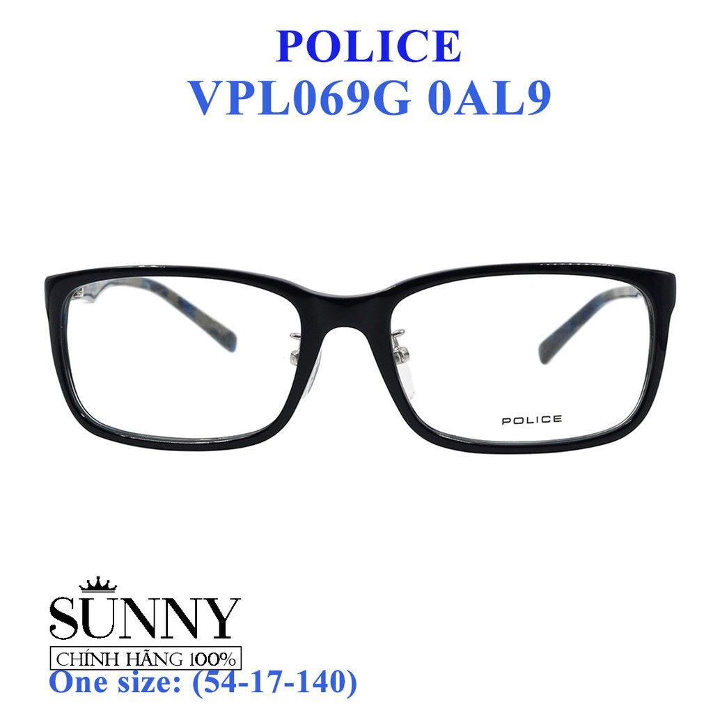 Gọng kính thời trang chính hãng nhiều màu Police VPL069G, thiết kế dễ đeo bảo vệ mắt