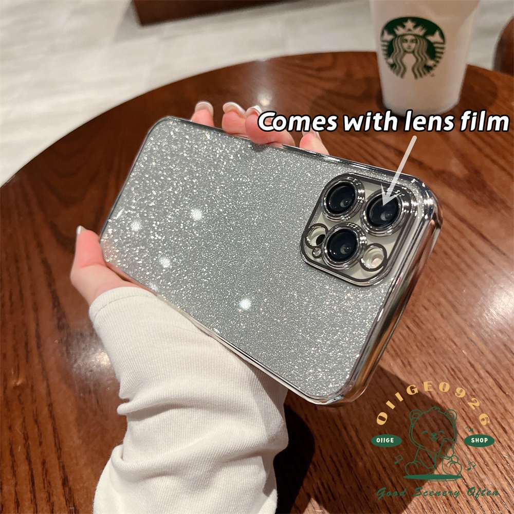 Ốp Điện Thoại TPU Mềm Trong Suốt Lấp Lánh Mạ Điện Cho Iphone 14 / 13 / 12 11 Pro Max