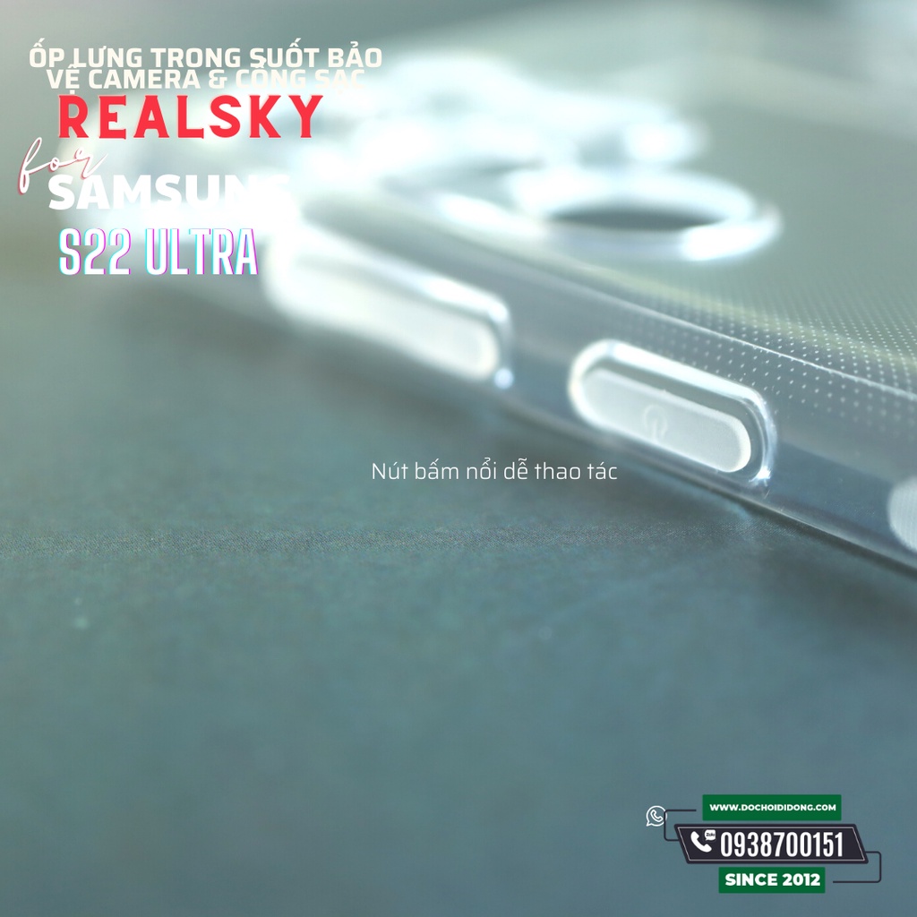 Ốp lưng Samsung S22 Ultra Realsky Dẻo Trong