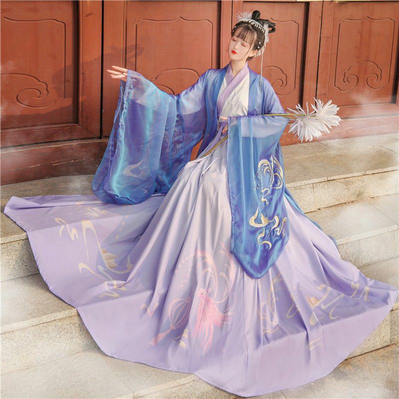 Hán phục trung quốc thêu,chân váy in full set ( order )kèm ảnh thật