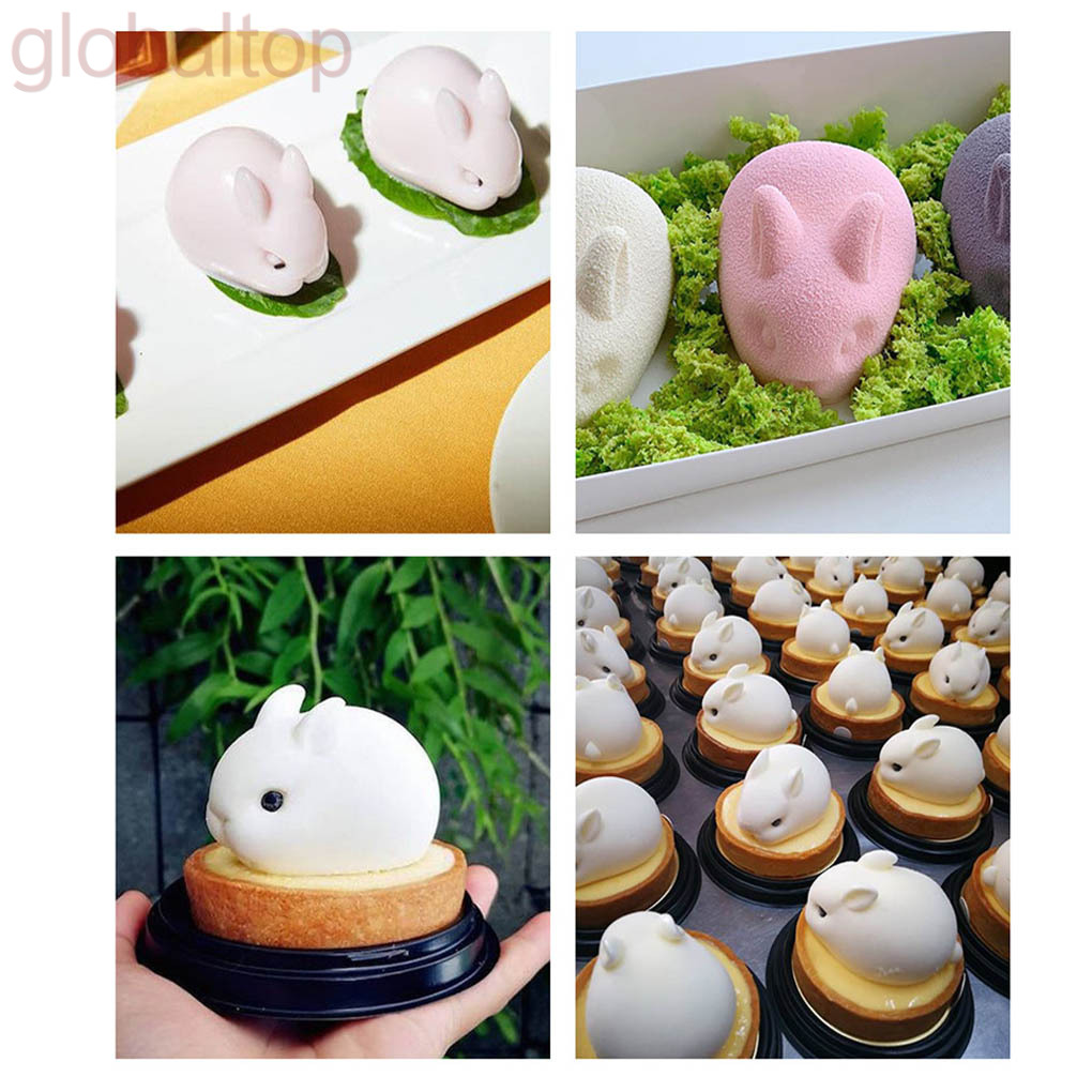 Khuôn Làm Bánh Mousse 6 Ngăn Hình Thú 3d Bằng Silicon