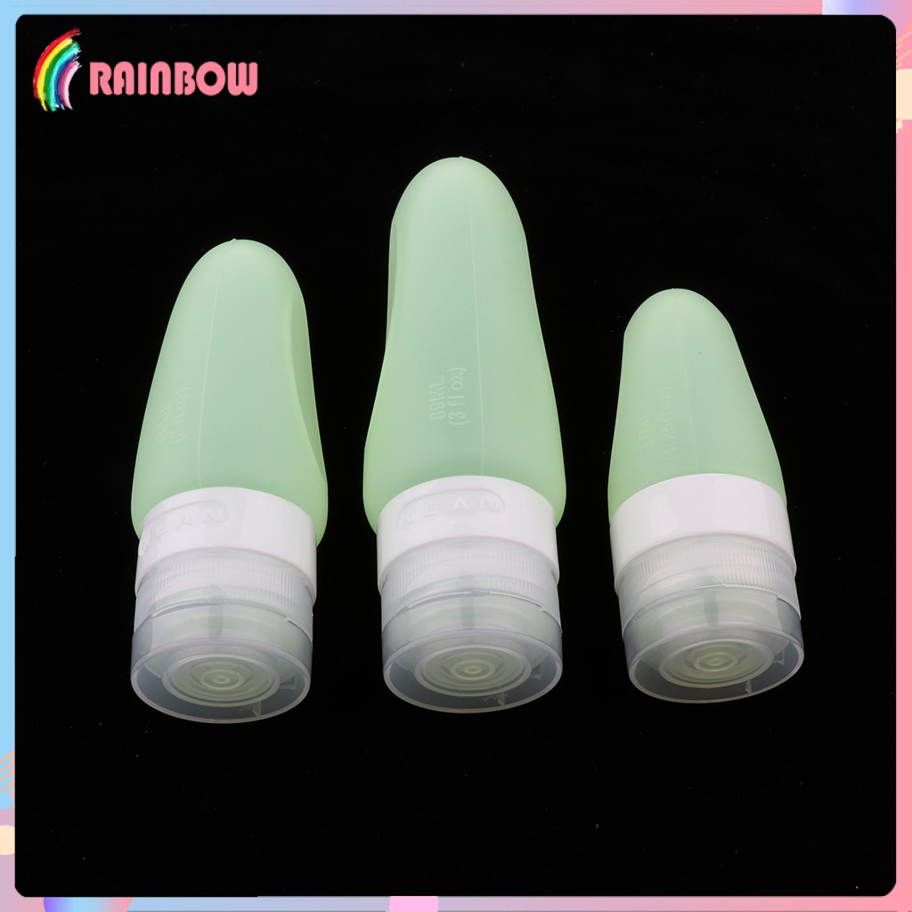 (Hàng Mới Về) Bộ 3 Chai Silicone Đựng Dầu Gội / Sữa Tắm / Dầu Gội 37 / 60ml89ml Tiện Dụng Khi Đi Du Lịch