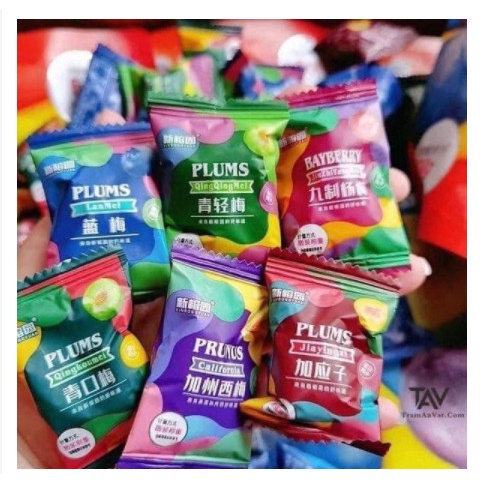 Ô mai hoa quả mix 6 vị ômai gói 500gam - ăn vặt siêu ngon siêu rẻ
