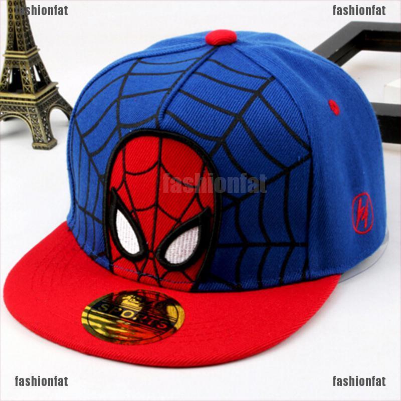 [Iron] Baby Spiderman Hat Cartoon Flat Hat Street Dance Hip Hop Cap Baseball Headdress
