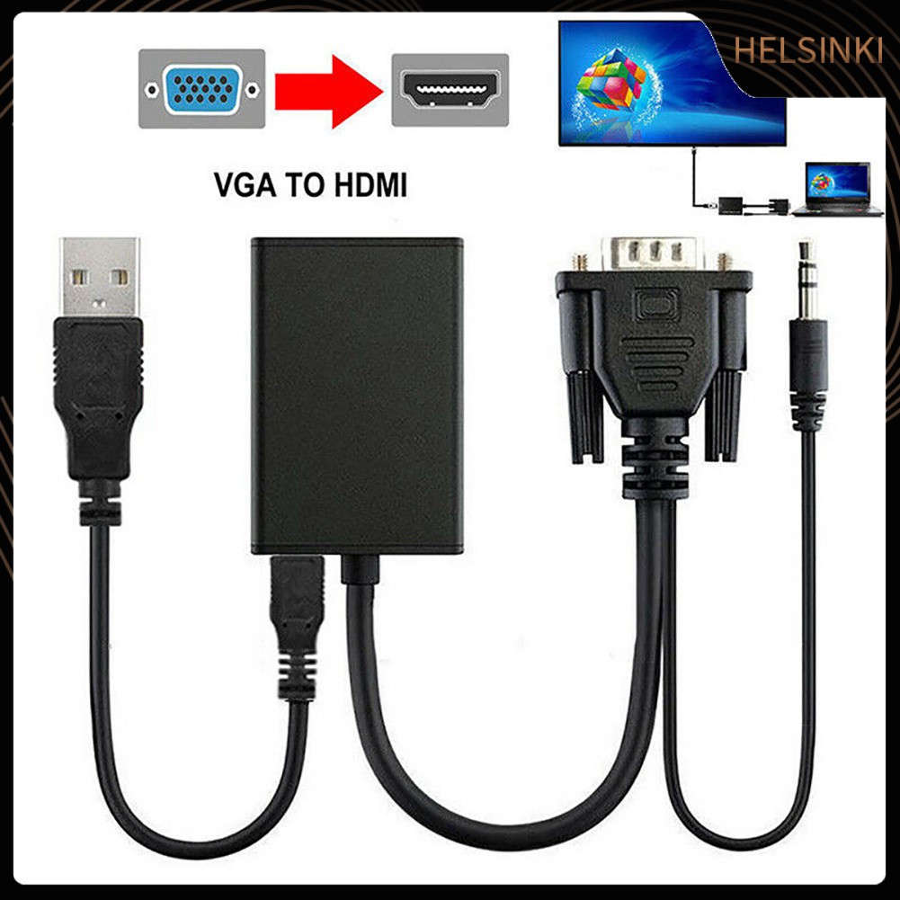 Đầu Chuyển Đổi Vga Sang 1080p Hd Hdmi + Tv Av