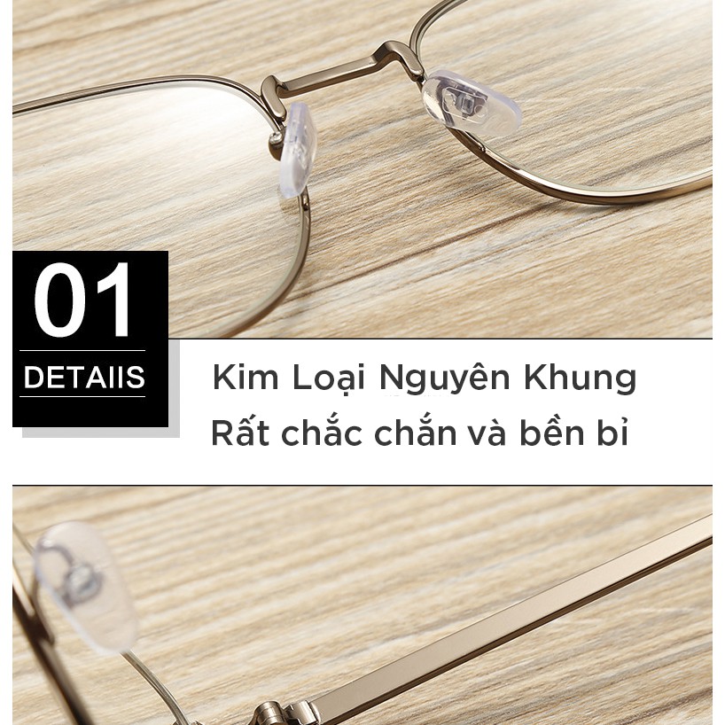 Gọng Kính Kim Loại Tròn B826-Tặng Khăn Hộp