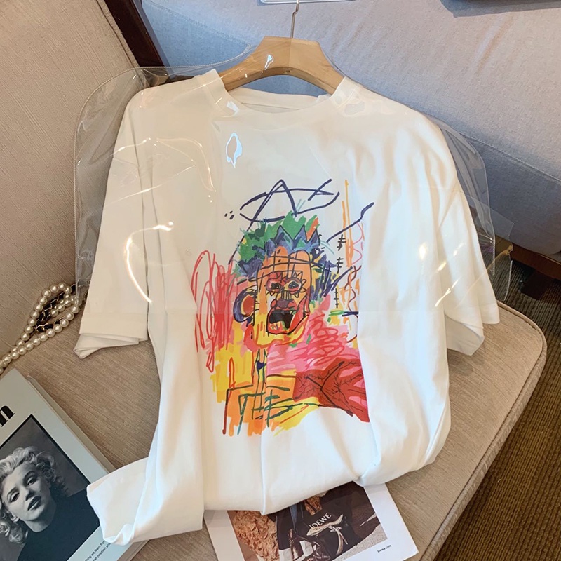 NRVP Áo Thun Nữ Ngắn Tay In Chữ Phong Cách Hàn Quốc