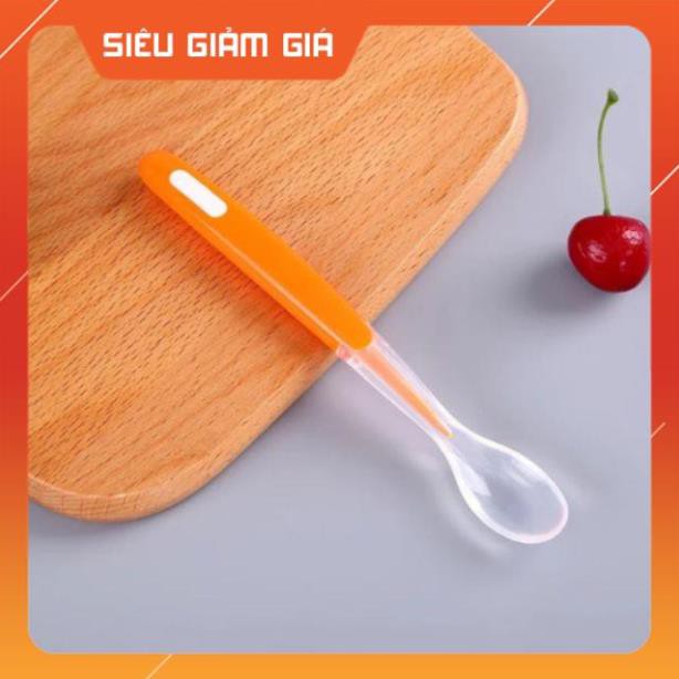 Thìa ăn dặm silicon siêu mềm cán dài