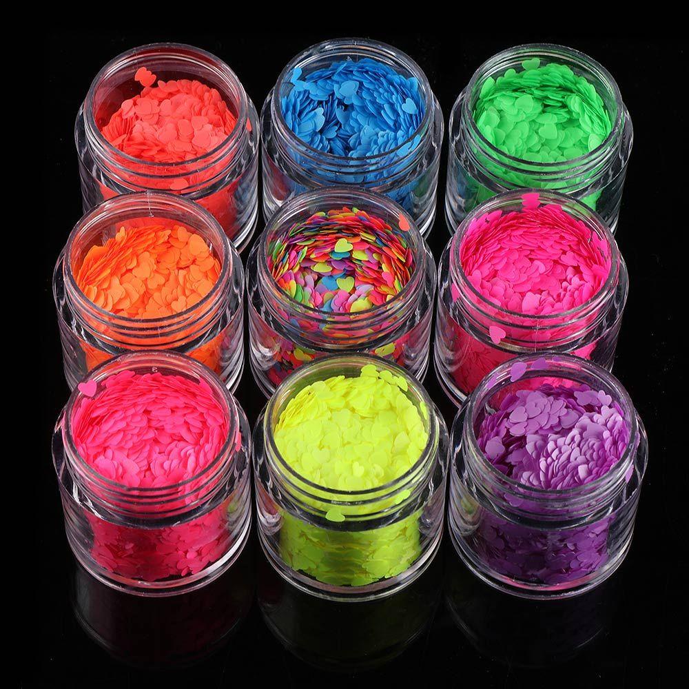 Hộp Kim Tuyến Dạ Quang Trang Trí Móng Tay Thời Trang