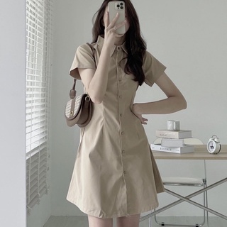 Váy sơ mi kaki mềm chun lưng