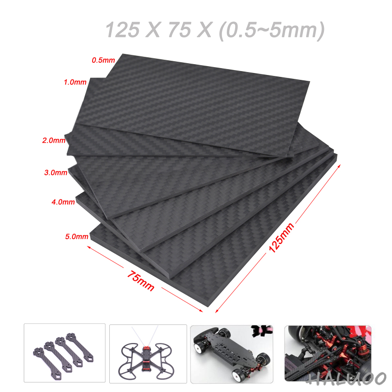 Tấm Lót Sợi Carbon 5x75mm 0.5MM / 1.0MM / 2.0MM / 3.0MM 3K Chuyên Dụng