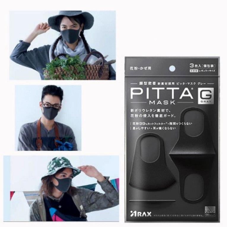 Khẩu trang lọc khói bui PITTA giữ nhiệt MASK 3 miếng🍀CHÍNH HÃNG 🍀 bảo vệ sức khỏe sức khỏe người sử dụng