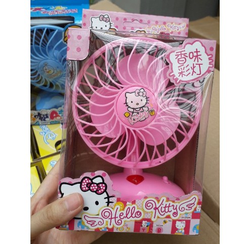 [ Mẫu mới hè 2020 ] Quạt mini để bàn gồm 3 mẫu xanh doremon, hồng hello kitty và micky vàng