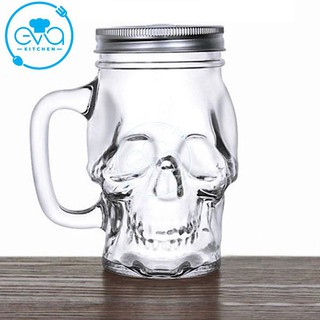 Ly Thuỷ Tinh Có Quai Hình Đầu Lâu 450 Ml