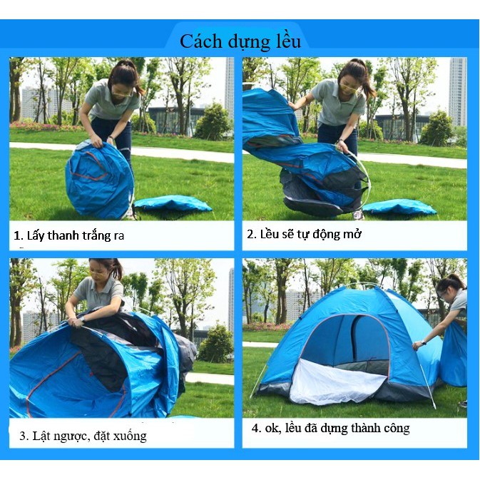 [FREESHIP] LỀU CẮM TRẠI NGOÀI TRỜI PICNIC 2 CỬA THOÁNG MÁT