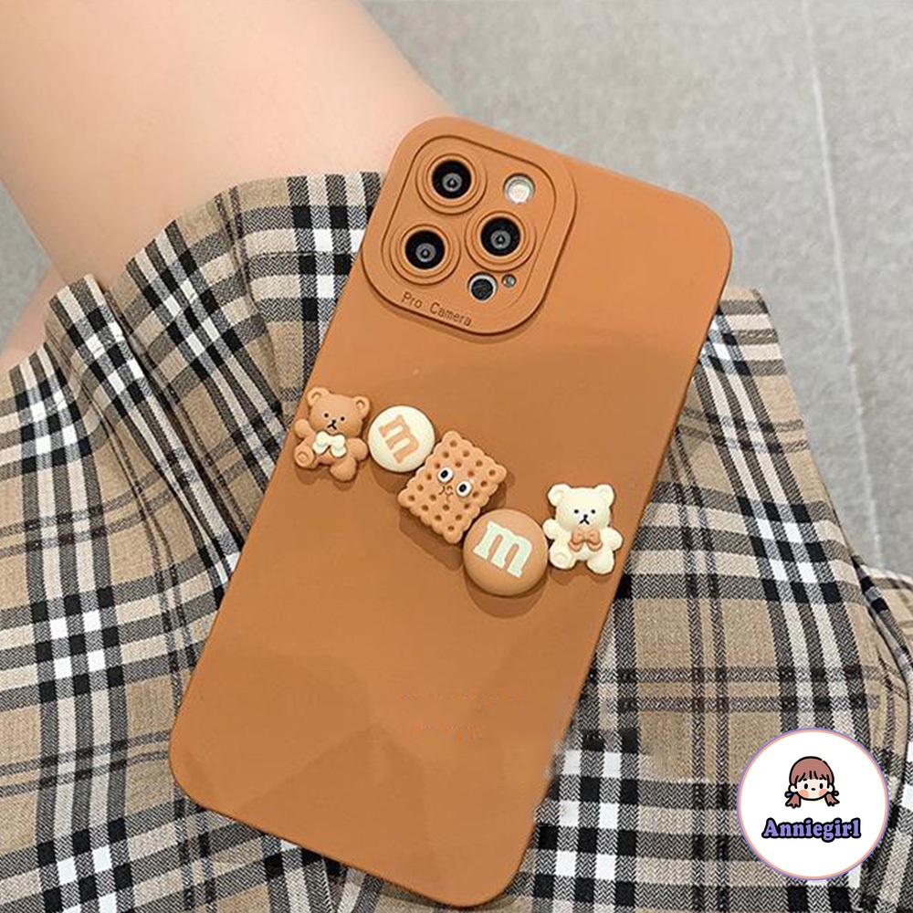 Ốp điện thoại TPU mềm chống sốc họa tiết gấu bánh quy socola 3D cho iPhone 13 12 11 pro max 7 plus | BigBuy360 - bigbuy360.vn