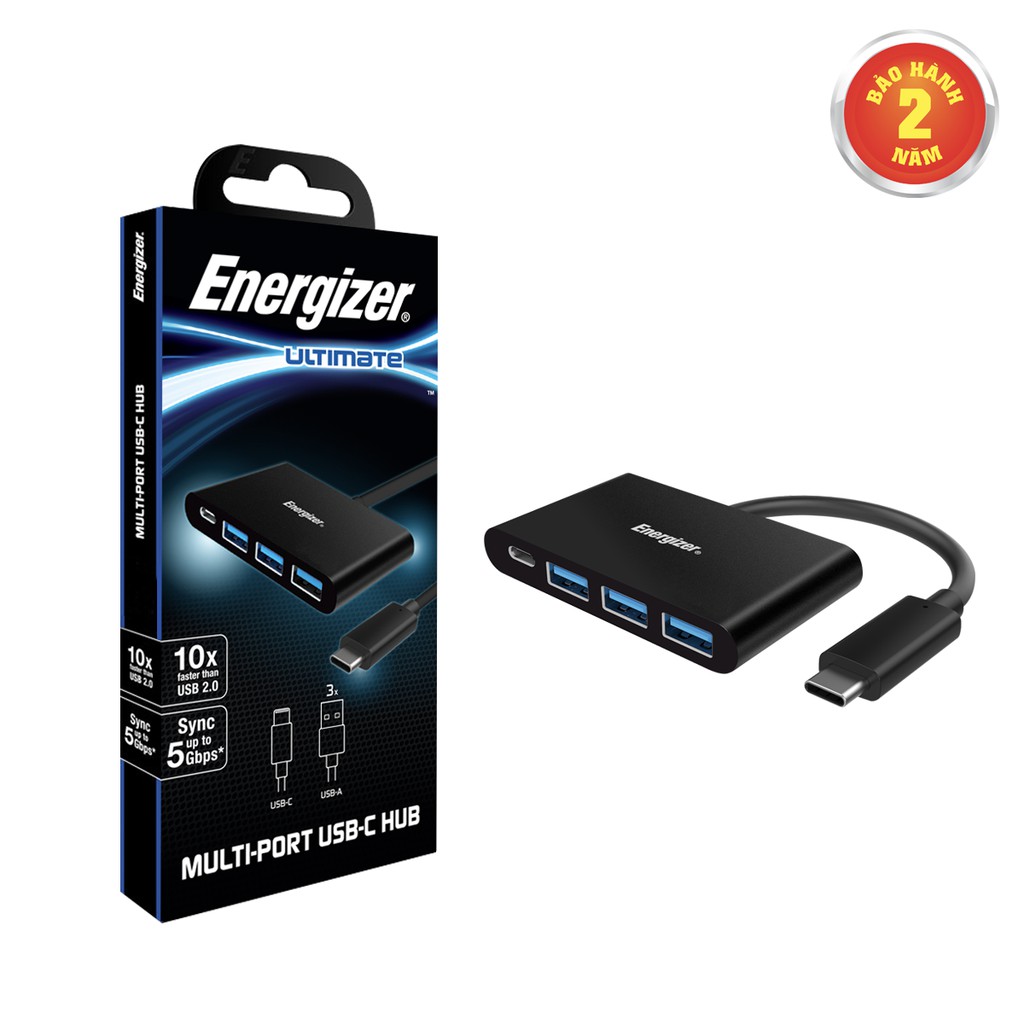 Bộ chuyển USB-C3.1 Hub Energizer 3USB-A/1USB-C - HC304AC