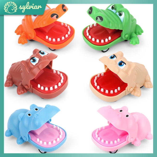[sylviar] Đồ Chơi Xe Kéo Hình Cá Sấu Hoạt Hình Mini Cắn Tay Làm Quà Tặng Cho Bé