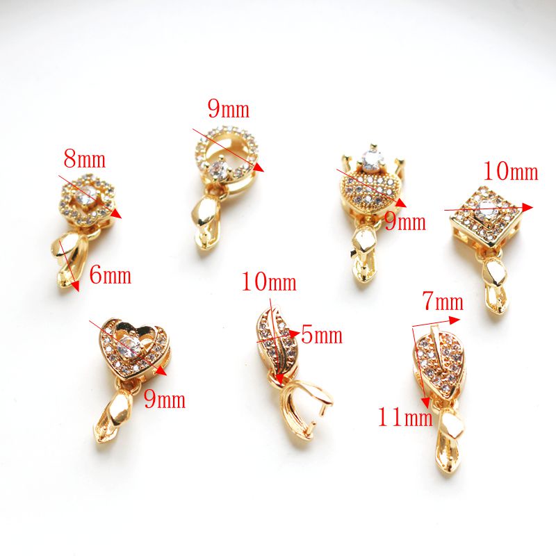 Khóa Cài Đầu Tròn Đính Đá Zircon 14k Màu Sắc DIY Có Khóa Kẹp Kết Nối Trang Sức