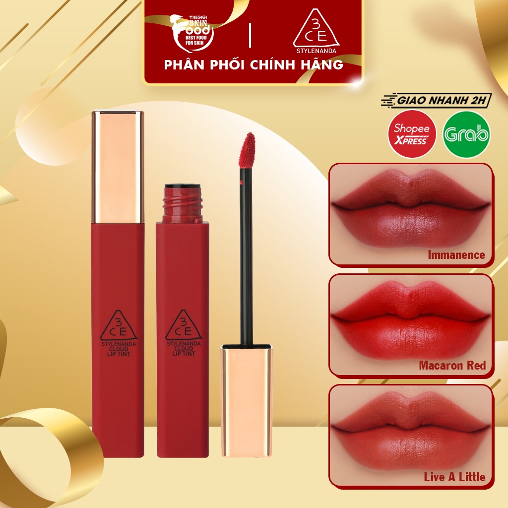 Son Kem Siêu Lì, Mịn Môi Hàn Quốc 3CE Cloud Lip Tint 4g